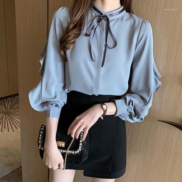 women's long-sleeved shirts 2020 autumn new korean version of the wild bow lantern sleeve chiffon shirt fashion soft temperament1, White
women's long-sleeved shirts 2020 autumn new korean version of the wild bow lantern sleeve chiffon shirt fashion soft temperament1, White