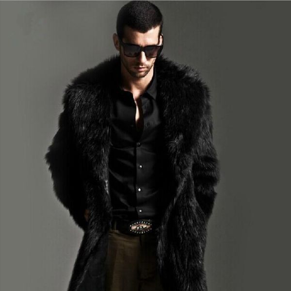 men's fur & faux mens winter autumn overcoats large size imitation jackets casual casacos masculino long leather coats j2959, Black
men's fur & faux mens winter autumn overcoats large size imitation jackets casual casacos masculino long leather coats j2959, Black