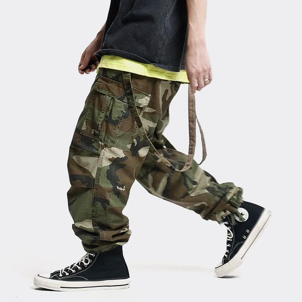 men streetwear hip hop loose casual camouflage cargo pants male wide leg ribbon harem trousers high street pant1, Black
men streetwear hip hop loose casual camouflage cargo pants male wide leg ribbon harem trousers high street pant1, Black