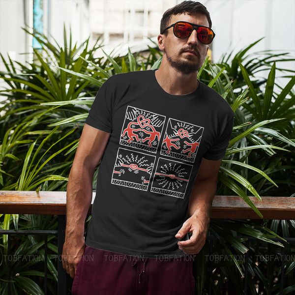 knot round collar tshirt keith haring pop art graffiti like artist fabric classic t shirt men individuality fluffy sale, White;black
knot round collar tshirt keith haring pop art graffiti like artist fabric classic t shirt men individuality fluffy sale, White;black