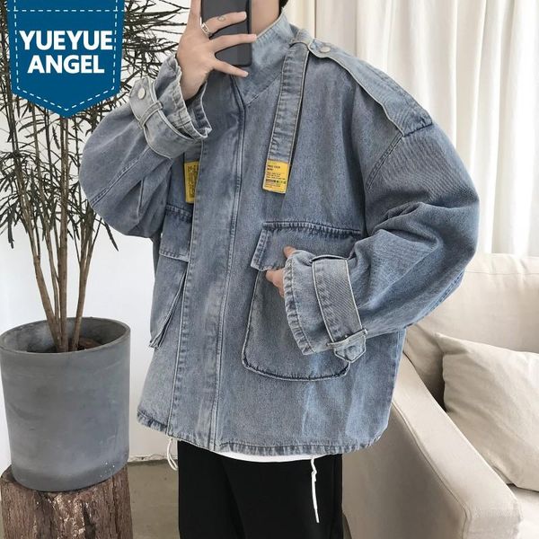 autumn denim jacket men japan style stand collar work cowboy coat college casual pocket loose blue outerwear male m-2xl, Black;brown
autumn denim jacket men japan style stand collar work cowboy coat college casual pocket loose blue outerwear male m-2xl, Black;brown