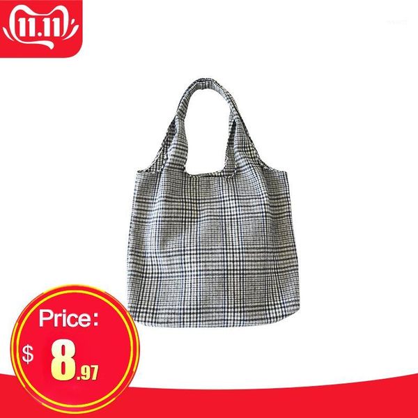 shopping bags simple retro plaid single shoulder cloth bag large capacity college style bag1
shopping bags simple retro plaid single shoulder cloth bag large capacity college style bag1
