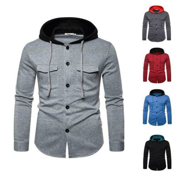 men's autumn sweat jackets coats button up long sleeves hooded single breasted sweatshirt casual male outwear outers 2020, Black;brown
men's autumn sweat jackets coats button up long sleeves hooded single breasted sweatshirt casual male outwear outers 2020, Black;brown