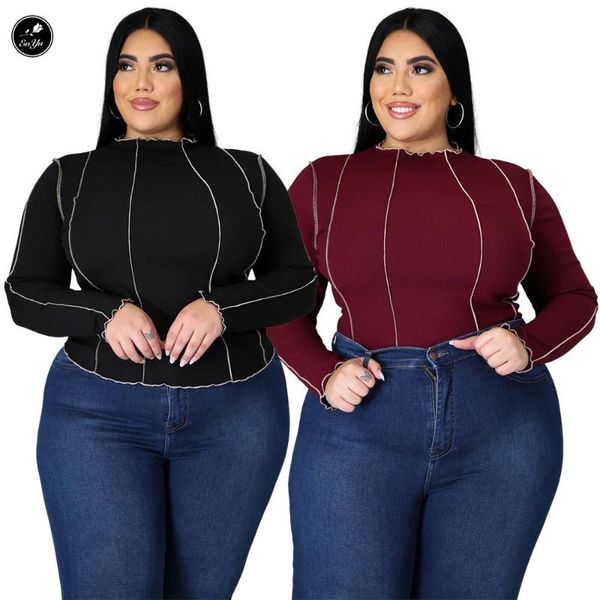 women's t-shirt enyu xl-5xl 2021 autumn/spring women wine red black tight springy tees full sleeve o-neck soft solid daily fashion, White
women's t-shirt enyu xl-5xl 2021 autumn/spring women wine red black tight springy tees full sleeve o-neck soft solid daily fashion, White