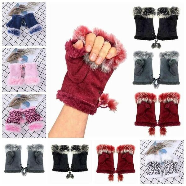 five fingers gloves womens girls comfort classic faux fur adjustable winter warm hands wrist fingerless mittens, Blue;gray
five fingers gloves womens girls comfort classic faux fur adjustable winter warm hands wrist fingerless mittens, Blue;gray