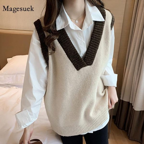 women's sweaters vintage winter women sleeveless sweater v-neck vest autumn hong kong style knitted casual loose 12408, White;black
women's sweaters vintage winter women sleeveless sweater v-neck vest autumn hong kong style knitted casual loose 12408, White;black