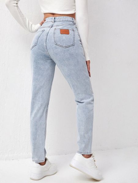 patch detail high waist mom fit jeans n8yy#, Blue
patch detail high waist mom fit jeans n8yy#, Blue