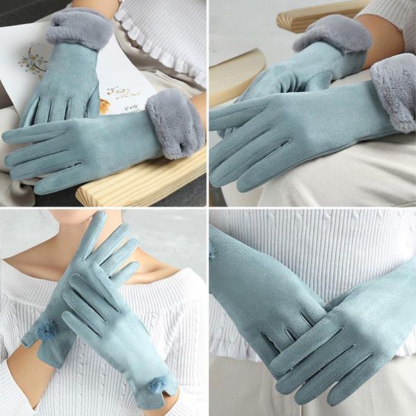 five fingers gloves bicycle driving thickening cold winter warm women' touch screen plus velvet mittens, Blue;gray
five fingers gloves bicycle driving thickening cold winter warm women' touch screen plus velvet mittens, Blue;gray
