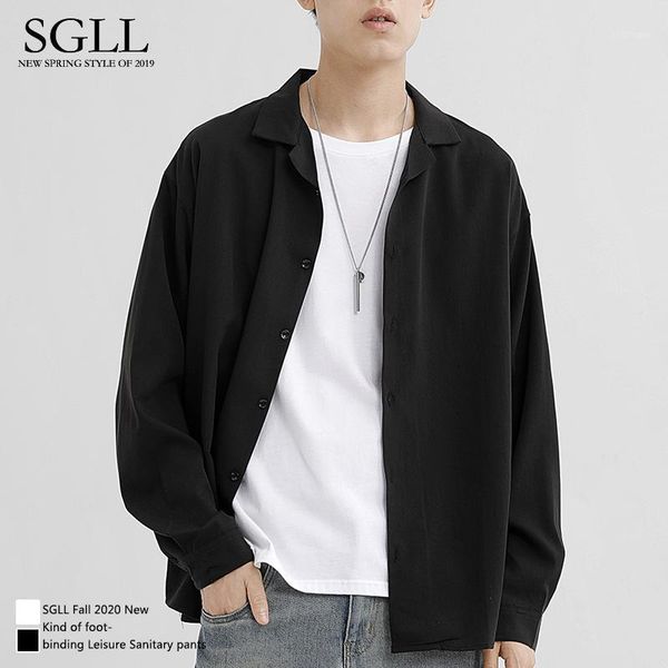 shirt men's long sleeve fashion trend spring autumn solid color shirt camisas de hombre men clothing bc50cs1, White;black
shirt men's long sleeve fashion trend spring autumn solid color shirt camisas de hombre men clothing bc50cs1, White;black
