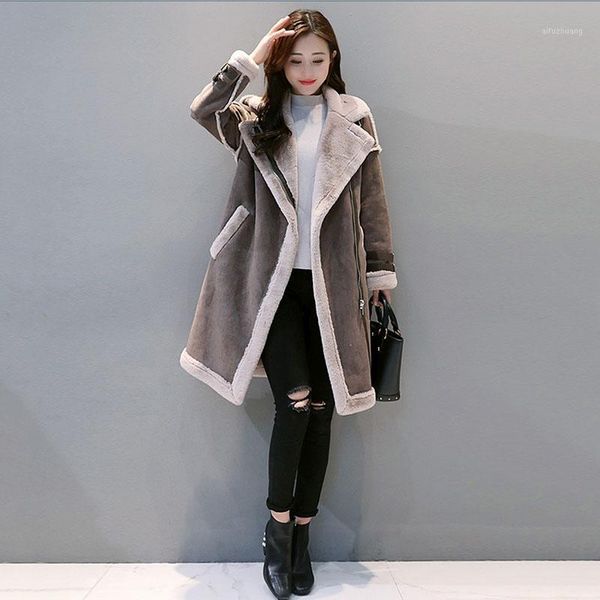 abrigos 2020 women's winter korean plus velvet deerskin velvet fur one lamb fur outwear mid-length thick cotton coat female q3671, Black
abrigos 2020 women's winter korean plus velvet deerskin velvet fur one lamb fur outwear mid-length thick cotton coat female q3671, Black
