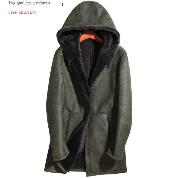men's leather & faux shearling mens genuine jacket sheepskin real fur coat men hooded winter long jackets 71e1713 kj2420, Black
men's leather & faux shearling mens genuine jacket sheepskin real fur coat men hooded winter long jackets 71e1713 kj2420, Black