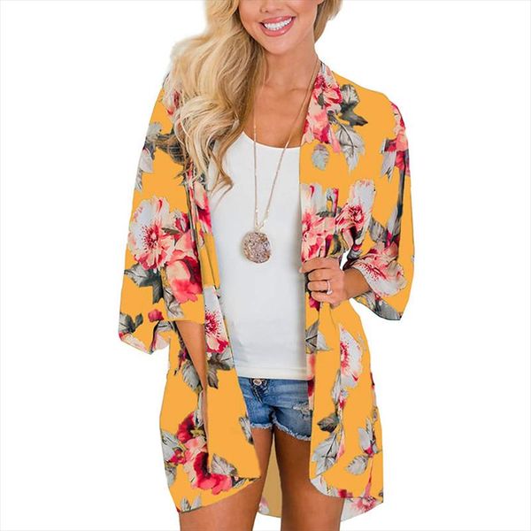 women chiffon kimono cardigan floral printed long sleeve blouse summer autumn beach cover up long boho loose ladies shirts, White
women chiffon kimono cardigan floral printed long sleeve blouse summer autumn beach cover up long boho loose ladies shirts, White