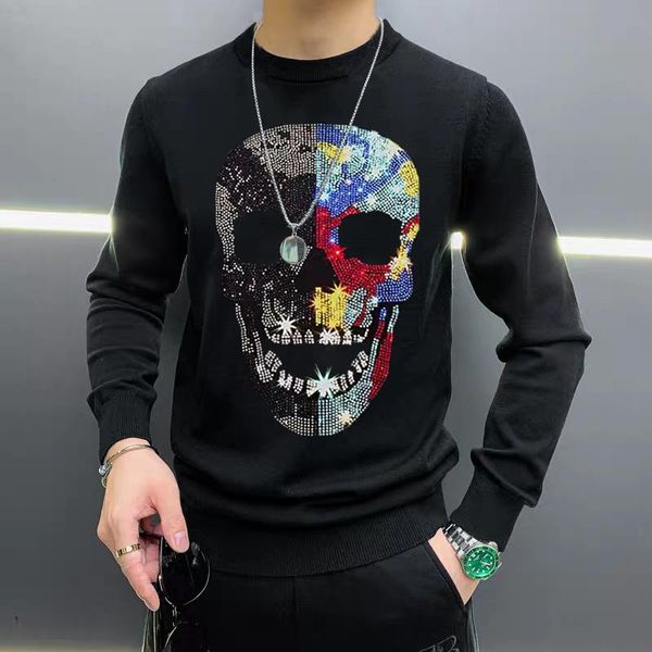 men's sweaters 2021 winter brand sweater rhinestone skull pattern star casual warm o-neck black xl, White;black
men's sweaters 2021 winter brand sweater rhinestone skull pattern star casual warm o-neck black xl, White;black