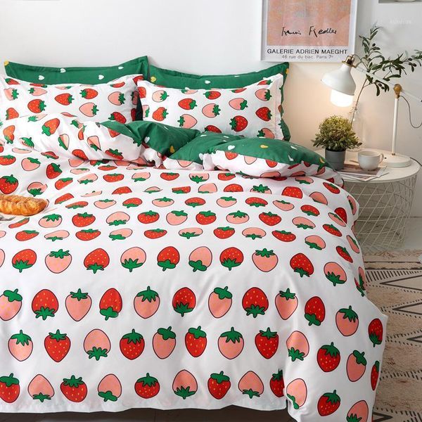 quality pink strawberry bedding set cute princess duvet cover pillowcase bed sets with green sheet cotton bedding set dr851
quality pink strawberry bedding set cute princess duvet cover pillowcase bed sets with green sheet cotton bedding set dr851