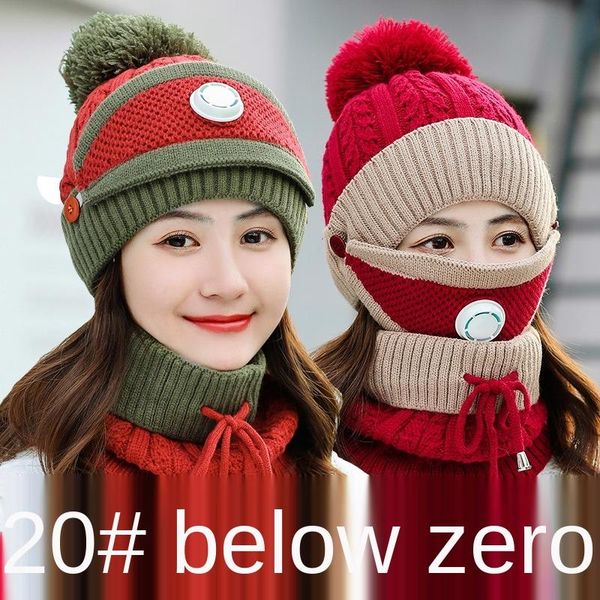 beanie/skull caps hat scarf mask three-piece female korean version of warm wool knitted plus velvet thick cycling ear protection, Blue;gray
beanie/skull caps hat scarf mask three-piece female korean version of warm wool knitted plus velvet thick cycling ear protection, Blue;gray