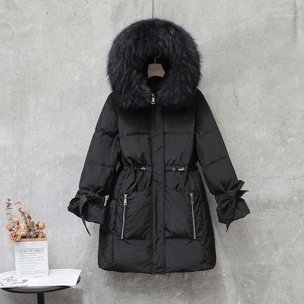 big real raccoon fur 2020 new winter 90%white duck down parka warm puffer jacket female sash tie up hooded down coat big pockeat1, Black
big real raccoon fur 2020 new winter 90%white duck down parka warm puffer jacket female sash tie up hooded down coat big pockeat1, Black