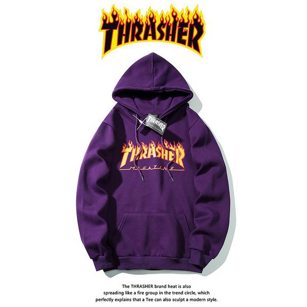 19ss hip hop long sleeve hooded hoody mens hoodies sweatshirts thrasher flame classic clothing print plus velvet hooded clothing, Black
19ss hip hop long sleeve hooded hoody mens hoodies sweatshirts thrasher flame classic clothing print plus velvet hooded clothing, Black