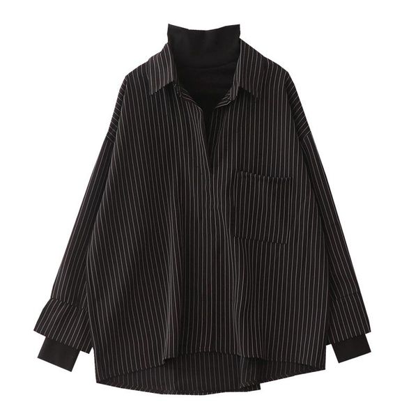 fake two piece striped shirt women patchwork knitted turtleneck 2020 autumn winter long sleeve casual loose female blouse, White
fake two piece striped shirt women patchwork knitted turtleneck 2020 autumn winter long sleeve casual loose female blouse, White