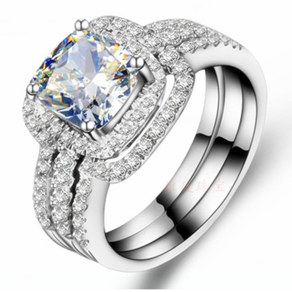 18k white gold plated 2ct cushion engagement ring wedding bands nscd simulated diamond rings set women, Slivery;golden
18k white gold plated 2ct cushion engagement ring wedding bands nscd simulated diamond rings set women, Slivery;golden