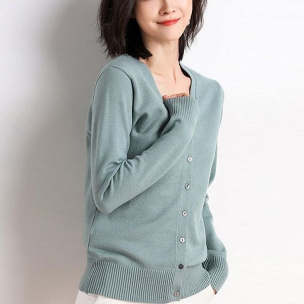 women button solid color knit short long-sleeve casual warm loose sweaters veste femme1, White
women button solid color knit short long-sleeve casual warm loose sweaters veste femme1, White