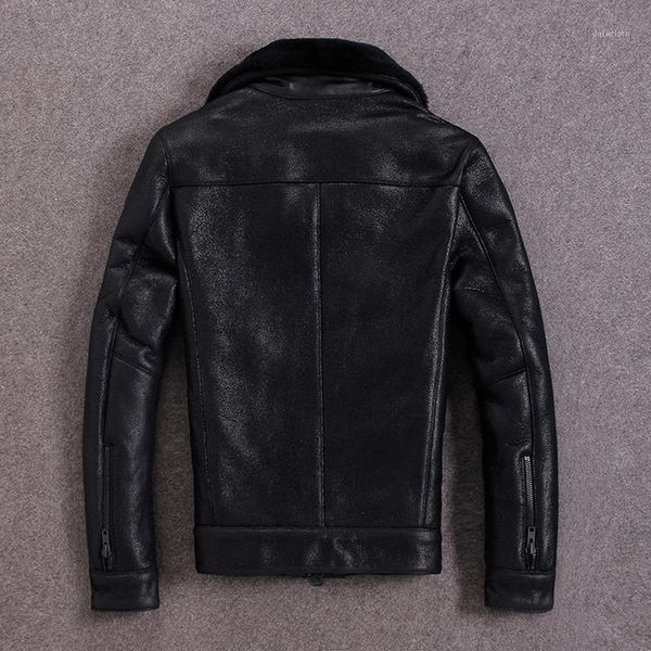 genuine sheepskin jacket men autumn winter real wool fur coat bomber shearling leather jackets m-s-n-7 kj13151, Black
genuine sheepskin jacket men autumn winter real wool fur coat bomber shearling leather jackets m-s-n-7 kj13151, Black