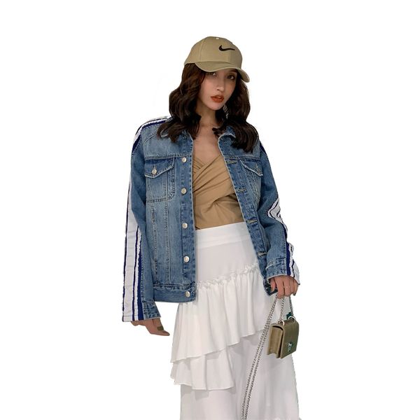 summer denim street high-end v-neck cotton fitted single breasted women jacket baseball jackets manufacturers direct, Black;brown
summer denim street high-end v-neck cotton fitted single breasted women jacket baseball jackets manufacturers direct, Black;brown