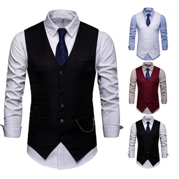 mens slim fit single breasted suit vest 2020 fashion chain sleeveless waistcoat men formal wedding dress vests1, Black;white
mens slim fit single breasted suit vest 2020 fashion chain sleeveless waistcoat men formal wedding dress vests1, Black;white