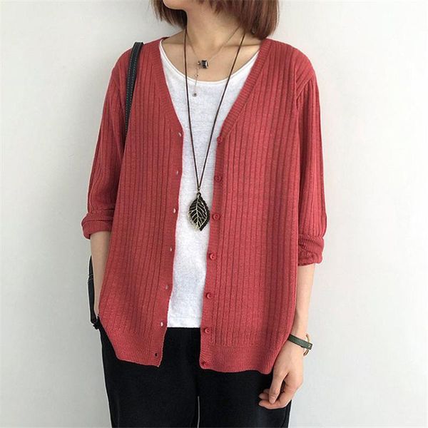 women's knits & tees solid v-neck knitted cardigan for women spring loose knitwear coat female long sleeve plicated korean trendy, White
women's knits & tees solid v-neck knitted cardigan for women spring loose knitwear coat female long sleeve plicated korean trendy, White