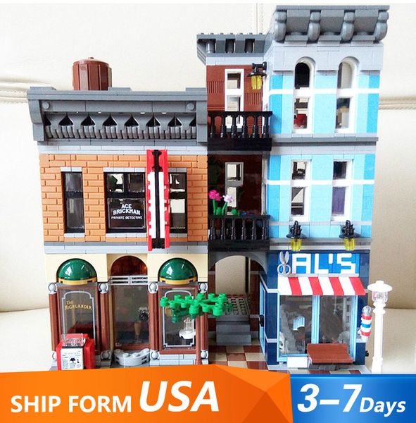 In Stock 15011 2350pcs Creator Street View Series Detective's Office Building Building Blocks Bricks Toys Comptible 10246