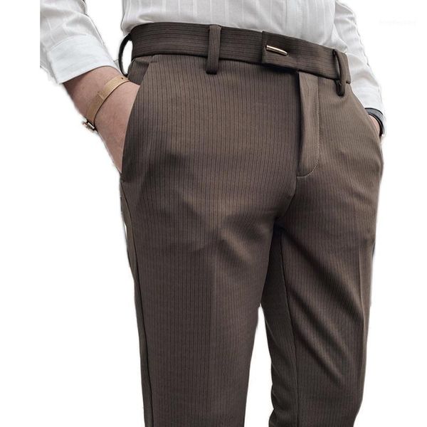 2021 new style casual trousers with small feet male korean style trendy slim drape business formal wear pinstripe trousers1, Black
2021 new style casual trousers with small feet male korean style trendy slim drape business formal wear pinstripe trousers1, Black
