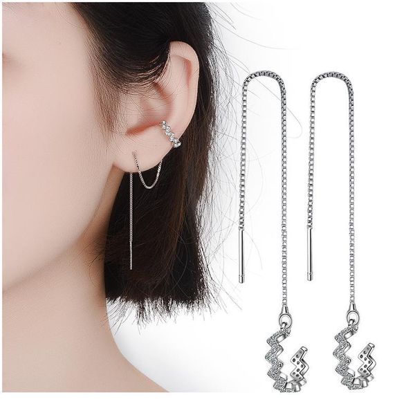 women earcuff clip on earrings for girl cz ear cuff non pierced earring with chain tassel no without hole cartilage jllsck, Silver
women earcuff clip on earrings for girl cz ear cuff non pierced earring with chain tassel no without hole cartilage jllsck, Silver