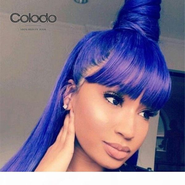 colodo straight brazilian glueless blue lace front human hair wigs with bangs pink preplucked transparent lace wigs for women, Black;brown
colodo straight brazilian glueless blue lace front human hair wigs with bangs pink preplucked transparent lace wigs for women, Black;brown