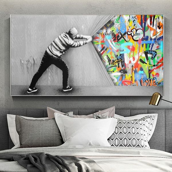 bansky graffiti street art colorful poster and prints modern creative canvas painting wall picture for living room cuadros decoration
bansky graffiti street art colorful poster and prints modern creative canvas painting wall picture for living room cuadros decoration