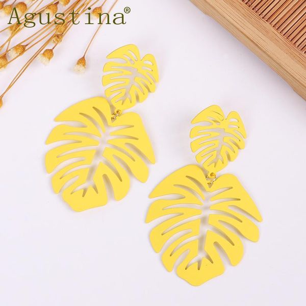 aguistina fashion large leaf drop earrings for women jewelry geometric yellow green black long hollow metal minimalist earring, Silver
aguistina fashion large leaf drop earrings for women jewelry geometric yellow green black long hollow metal minimalist earring, Silver