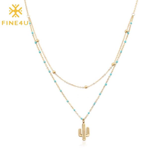 pendant necklaces fine4u n209 trendy summer jewelry cactus pendants necklace for women double layer stainless steel chain rosary beads, Silver
pendant necklaces fine4u n209 trendy summer jewelry cactus pendants necklace for women double layer stainless steel chain rosary beads, Silver