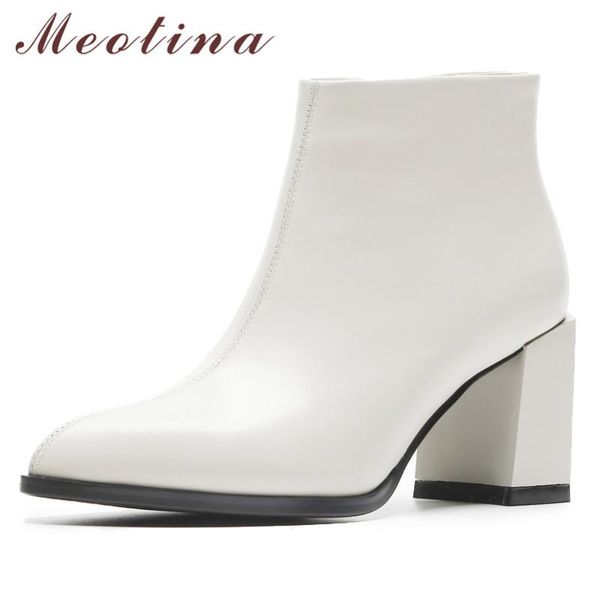 boots meotina genuine leather ankle women zipper chunky high heel short real pointed toe shoes female autumn 33-40, Black
boots meotina genuine leather ankle women zipper chunky high heel short real pointed toe shoes female autumn 33-40, Black