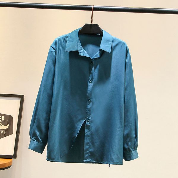 size xl-4xl plus female solid blue elegant vintage shirt long sleeve officewear 9siu, White
size xl-4xl plus female solid blue elegant vintage shirt long sleeve officewear 9siu, White