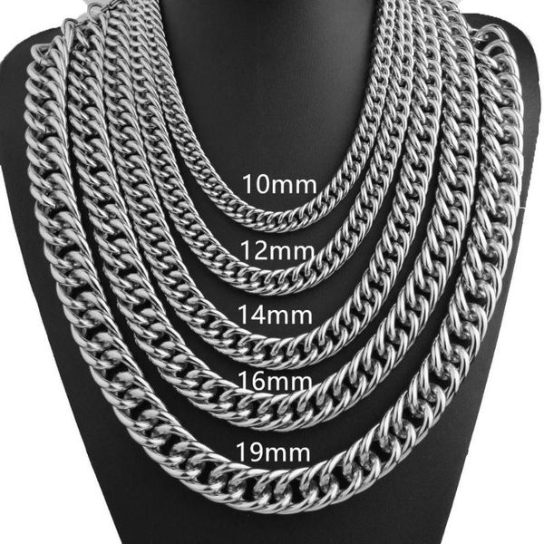 chains 10/12/14/16/19mm goth jewelry men's necklace bracelet silver color 316l stainless steel collar choker hip hop style wholesale
chains 10/12/14/16/19mm goth jewelry men's necklace bracelet silver color 316l stainless steel collar choker hip hop style wholesale