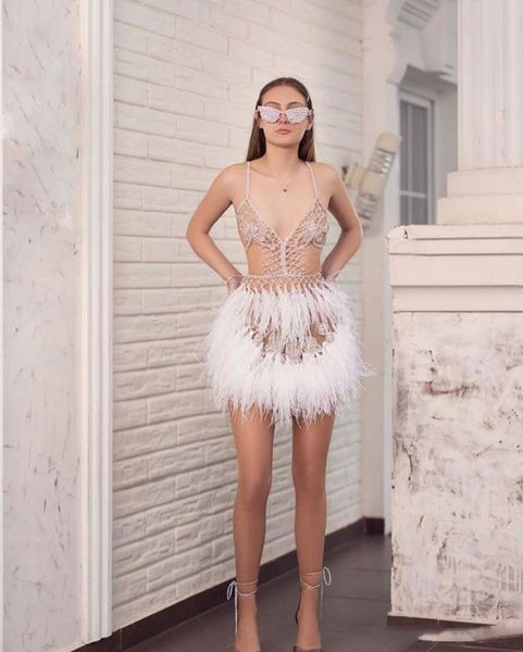 2021 berta short prom dresses spaghetti lace beads feather illusion backless mini evening gowns see through formal party dress, Black
2021 berta short prom dresses spaghetti lace beads feather illusion backless mini evening gowns see through formal party dress, Black