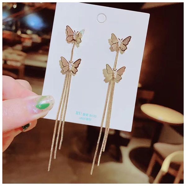 dangle & chandelier fashion women jewelry butterfly earrings long tassels eardrop female temperament pendant girl gift, Silver
dangle & chandelier fashion women jewelry butterfly earrings long tassels eardrop female temperament pendant girl gift, Silver