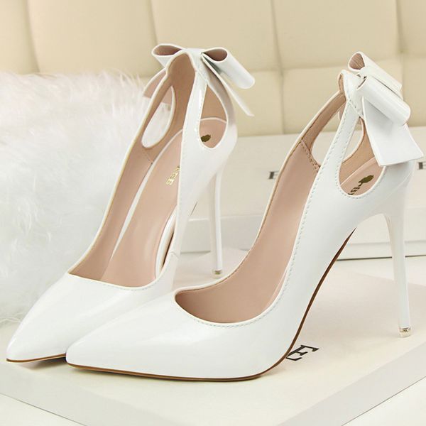 2021 new luxury women ten-inch high heels bride bombs lady pointed to the white bow nude stiletto scarpins wedding dress shoes qnck, Black
2021 new luxury women ten-inch high heels bride bombs lady pointed to the white bow nude stiletto scarpins wedding dress shoes qnck, Black