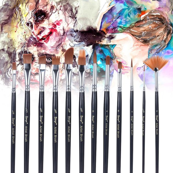 12Pcs/Set Watercolor Gouache Paint Brush Different Shape Nylon Oil Acrylic Painting Brush Pen Art Supplies
12Pcs/Set Watercolor Gouache Paint Brush Different Shape Nylon Oil Acrylic Painting Brush Pen Art Supplies