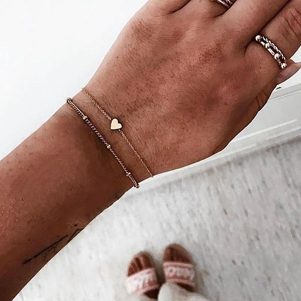 modyle new silver color and gold color heart bracelet handmade jewelry two layers adjustable beads bracelets bangles for women, Black
modyle new silver color and gold color heart bracelet handmade jewelry two layers adjustable beads bracelets bangles for women, Black