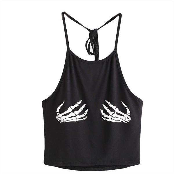 summer women fashion crop skull hand print print tank sleeveless t shirt, White
summer women fashion crop skull hand print print tank sleeveless t shirt, White