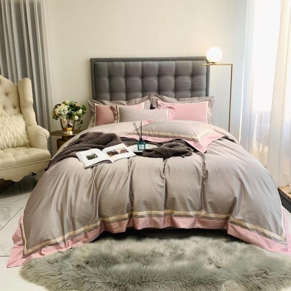 bedding sets 120s long-staple cotton double-strand pure color simple matching modern four-piece high-end set bed linen 2 euro
bedding sets 120s long-staple cotton double-strand pure color simple matching modern four-piece high-end set bed linen 2 euro