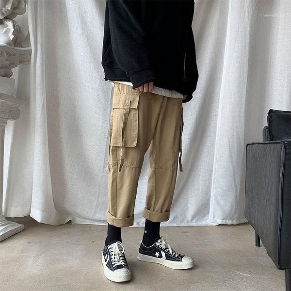 men's cotton ribbon decorate male casual pants loosetrousers active elastic hip hop leisure black/khaki joggers sweatpants1
men's cotton ribbon decorate male casual pants loosetrousers active elastic hip hop leisure black/khaki joggers sweatpants1