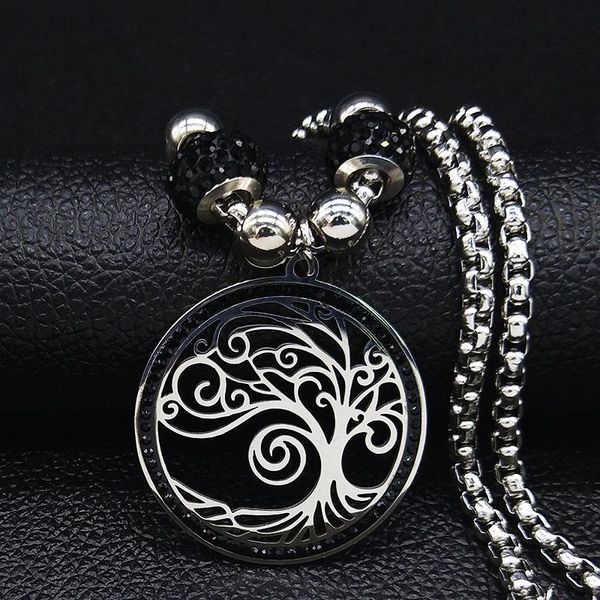 crystal stainless steel necklace women bead silver color tree of life neckless jewelry acero inoxidable joyeria mujer n75s05
crystal stainless steel necklace women bead silver color tree of life neckless jewelry acero inoxidable joyeria mujer n75s05