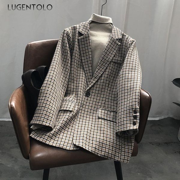 women's suits & blazers lugentolo women blazer plaid suit female autumn winter korean casual loose retro fashion all-match, White;black
women's suits & blazers lugentolo women blazer plaid suit female autumn winter korean casual loose retro fashion all-match, White;black