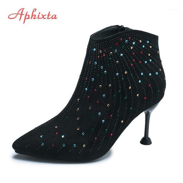 boots aphixta colorful crystal desige stiletto heels socks women .5cm stilettos heel pointed toe ankle shoes woman boats1, Black
boots aphixta colorful crystal desige stiletto heels socks women .5cm stilettos heel pointed toe ankle shoes woman boats1, Black