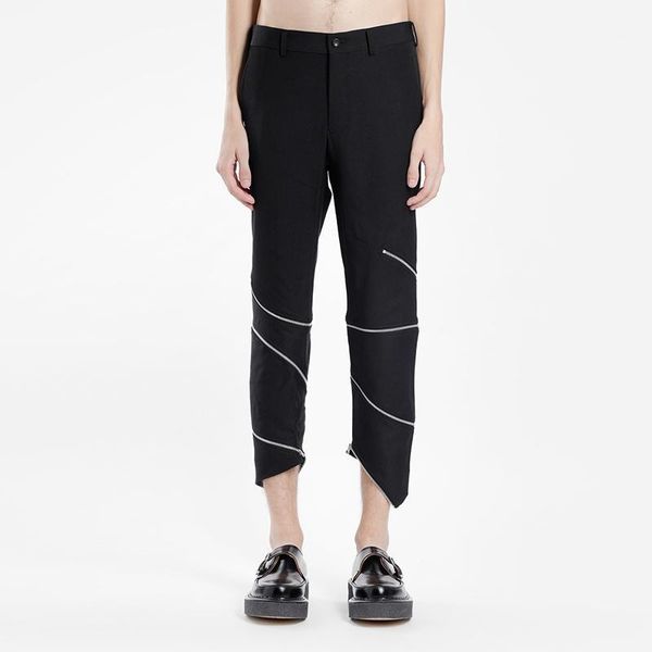 new 27-46 2019 men's clothing gd hair stylist fashion model show street zipper splicing spiral casual pants plus size costumes1, Black
new 27-46 2019 men's clothing gd hair stylist fashion model show street zipper splicing spiral casual pants plus size costumes1, Black